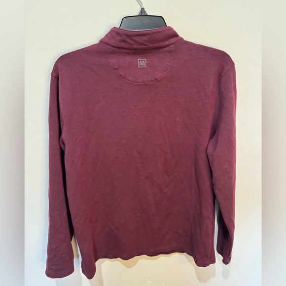 Mizzen &‎ Main Men's Pro Flex Quarter 1/4 Zip Burgundy Heather, Medium - Picture 3 of 8